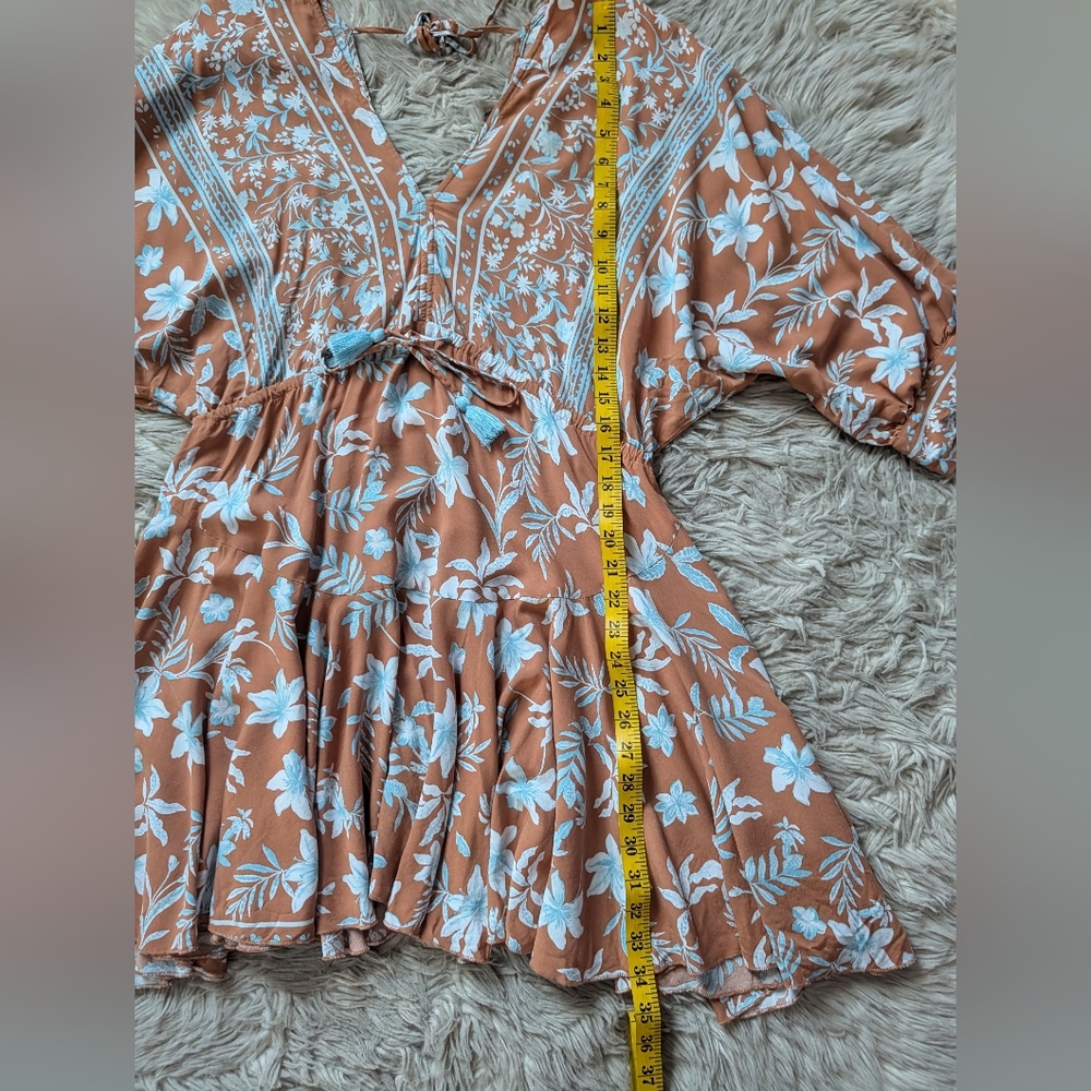 EUC Baltic Born Adria Mini Dress in Camel and Blue - Picture 13 of 16